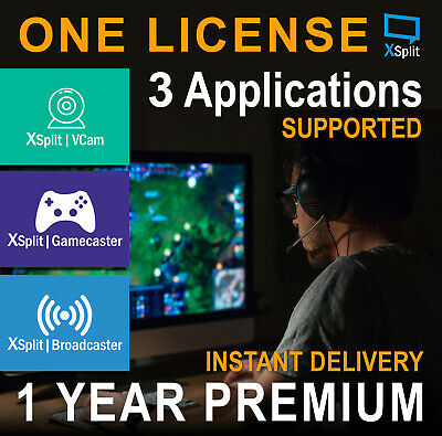 Xsplit 1 Year Premium License(xsplit Gamecaster & Broadcaster + Vcam)
