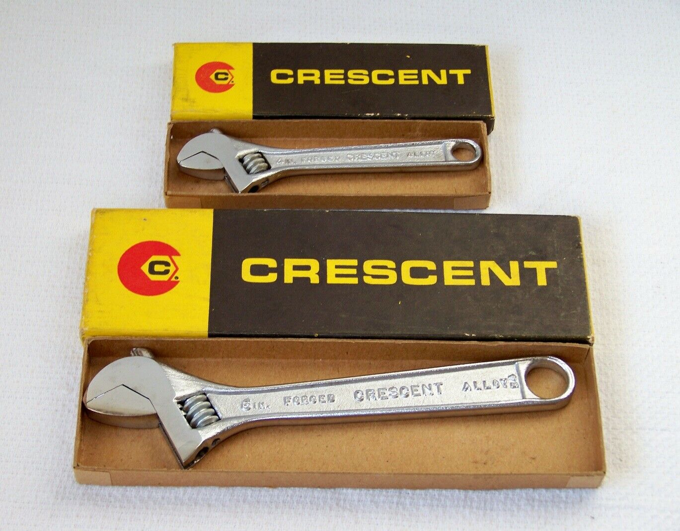Nos Vintage Crescent Ac14 - 4" & Ac16 - 6" Adjustable Wrenches W/original Boxes