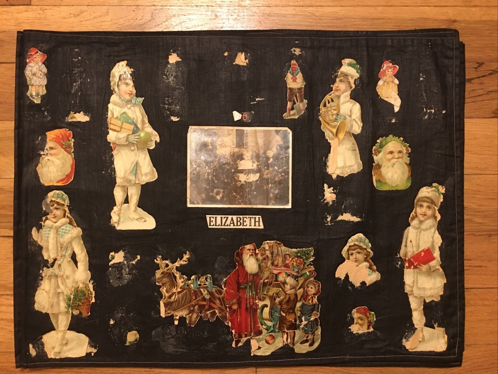 Antique Scrapbook Handmade Cloth Early 1900s Slight Smoky Smell 12 P