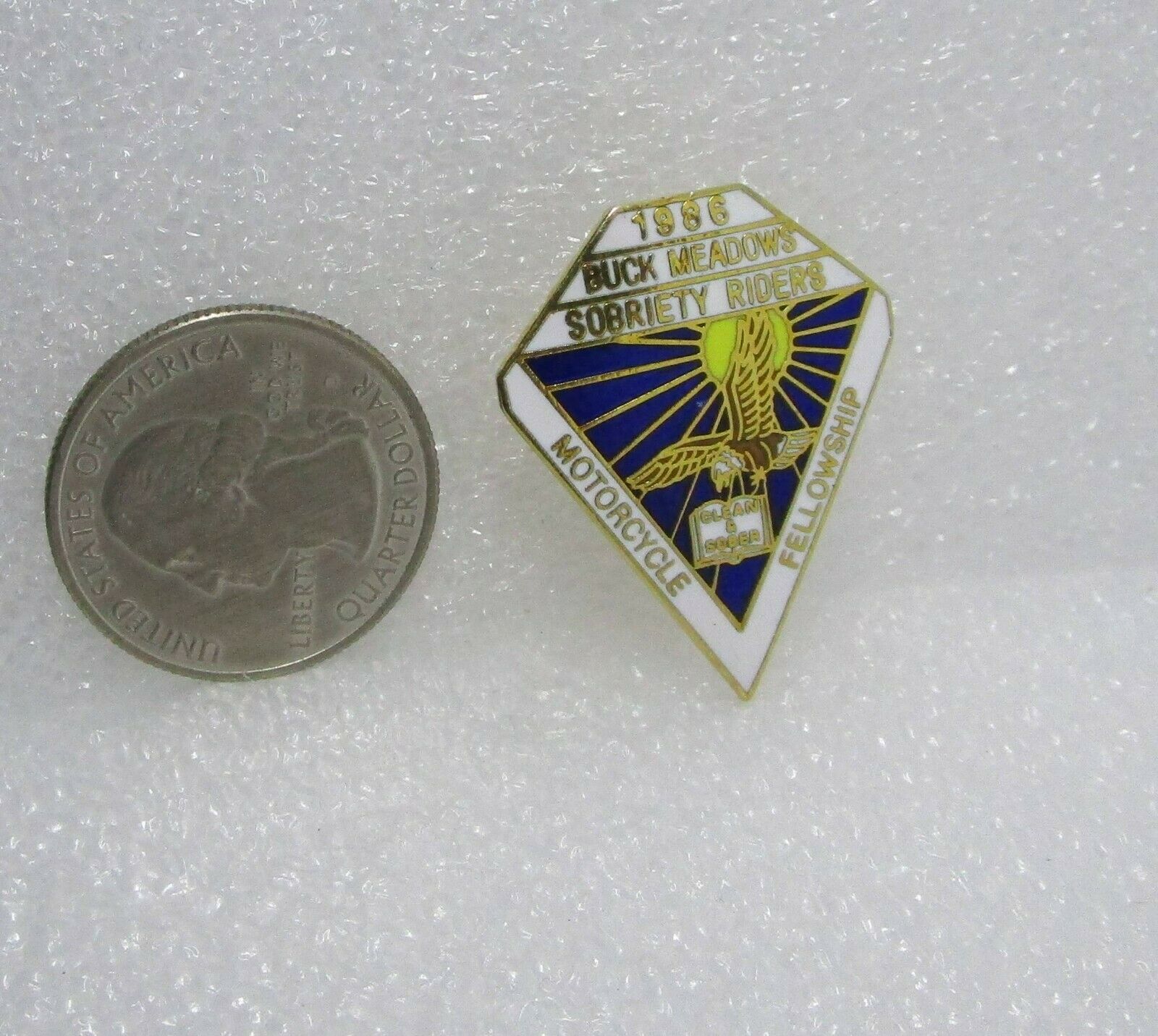 1988 Buck Meadows Sobriety Riders Motorcycle Fellowship Screw On Pin