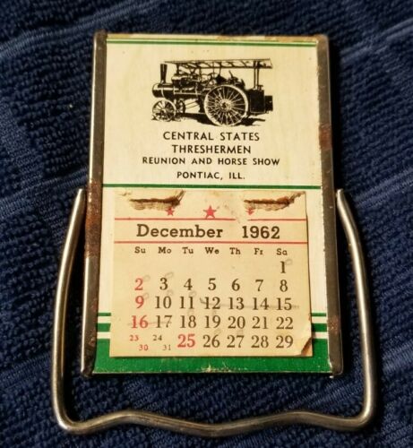 1962 Pontiac Illinois Threshermen Reunion & Horse Show Mirror Calendar