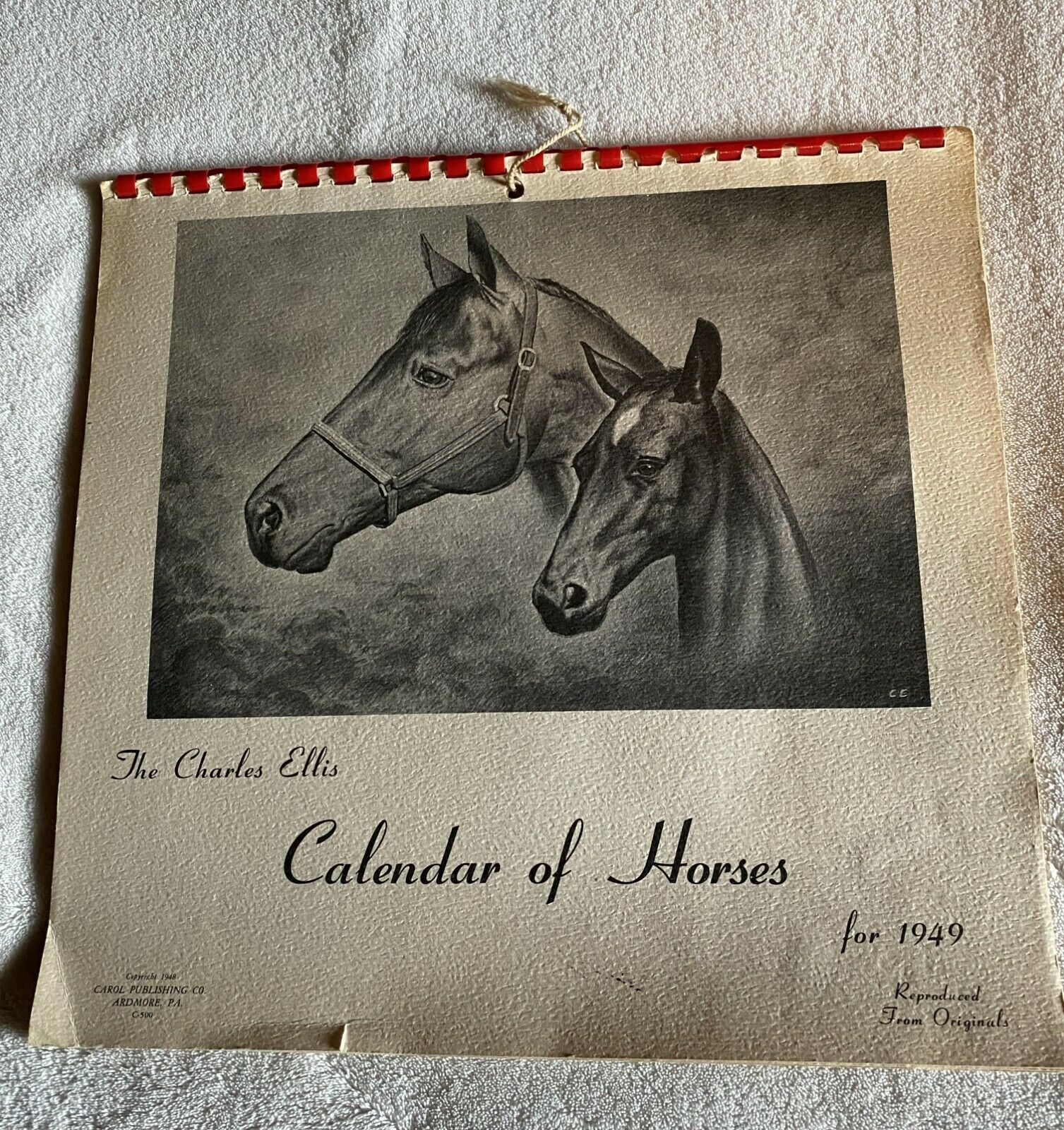 The Charles Ellis Calendar Of Horses For 1949 Reproduced From Originals