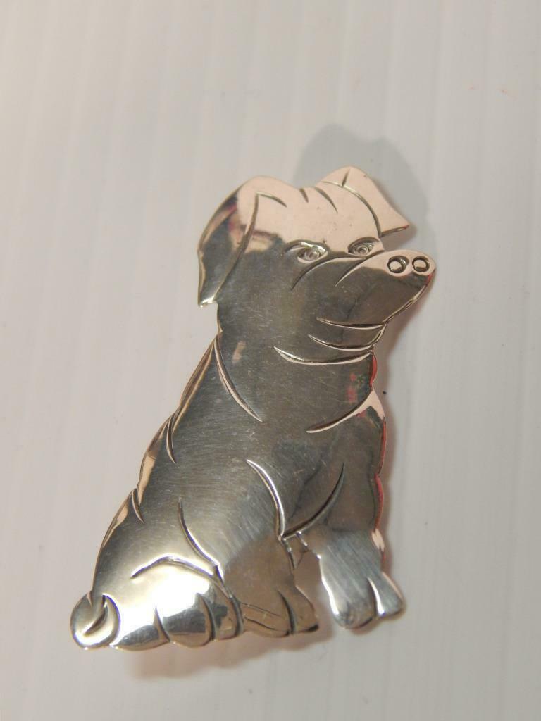 Nice Signed Vintage Navajo Indian Sterling Silver Pig / Swine  Pin - Xlnt Gift !