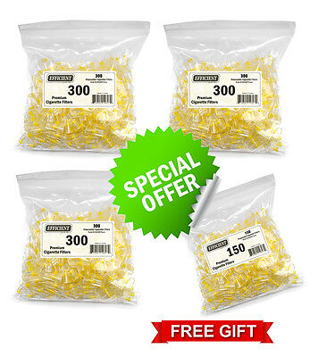 900 Efficient Cigarette Filters Bulk Economy Pack With Free Extra 150 Filters