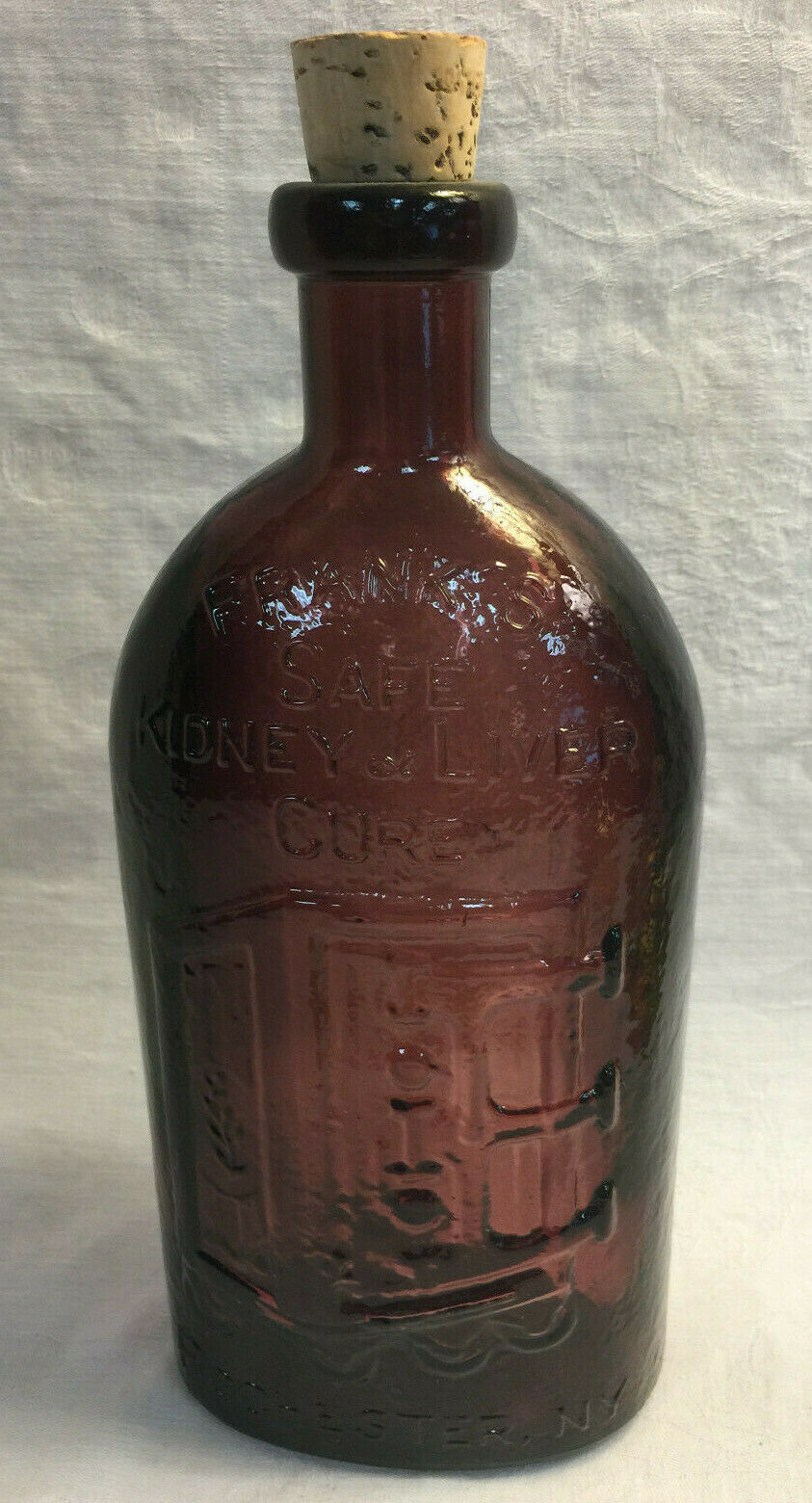 Vintage Wheaton's * Frank's Safe Kidney Liver Cure Amethyst Purple Glass Bottle