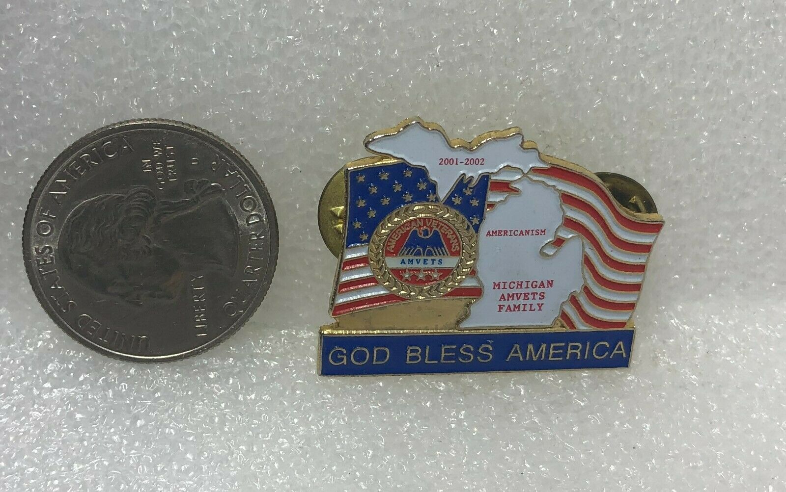 2001-02 Michigan Amvets Family God Bless America Pin
