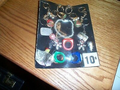 Vintage Gumball Machine Display Card Charms And Toys Number 12