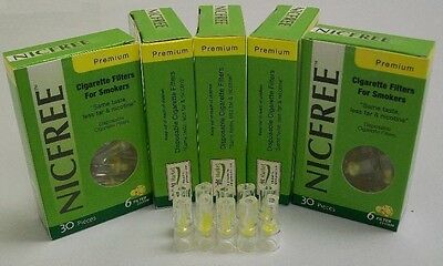 Cigarette Filters (disposable)  For Smokers - 5 Pack Nicfree 150 Filters