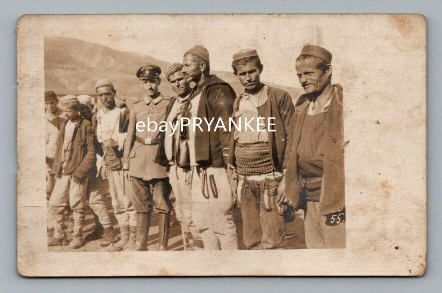 Ww1 Real Photo Rppc Postcard Rough Looking French Soldier Prisoner Of War Pow