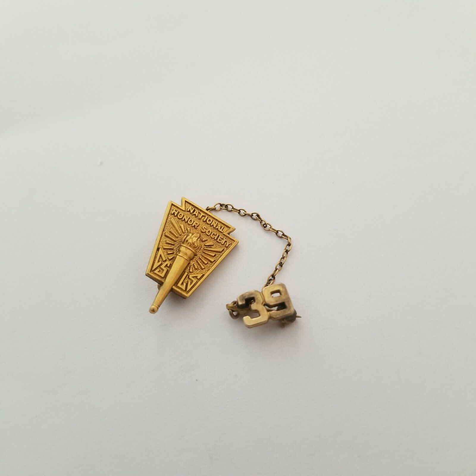 Vtg 1939 10k Gold Filled National Honor Society Lapel Pin Stamped Straight Pin