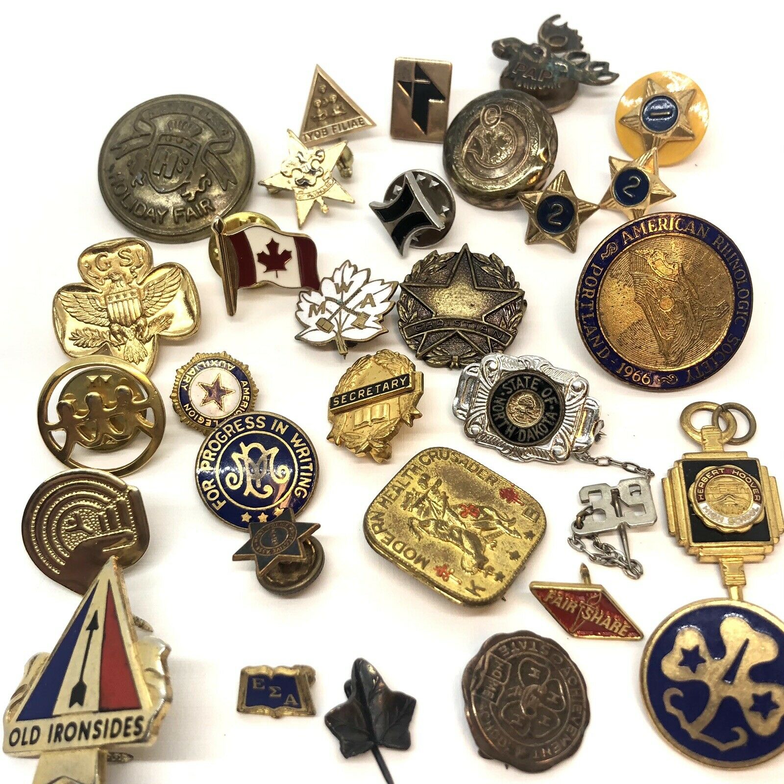 Vintage Metal & Enamel Pins & Badges School Awards Clubs Organizations