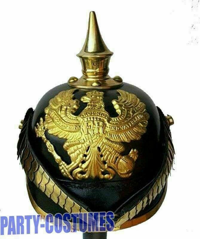 German Prussian Leather Helmet Nautical Pickelhaube Militaria Brass Helmet