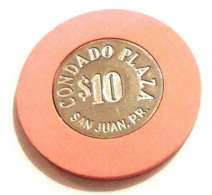 $10 Condado Plaza Casino Coin Solid Pink Chip San Juan Puerto Rico Bud Jones