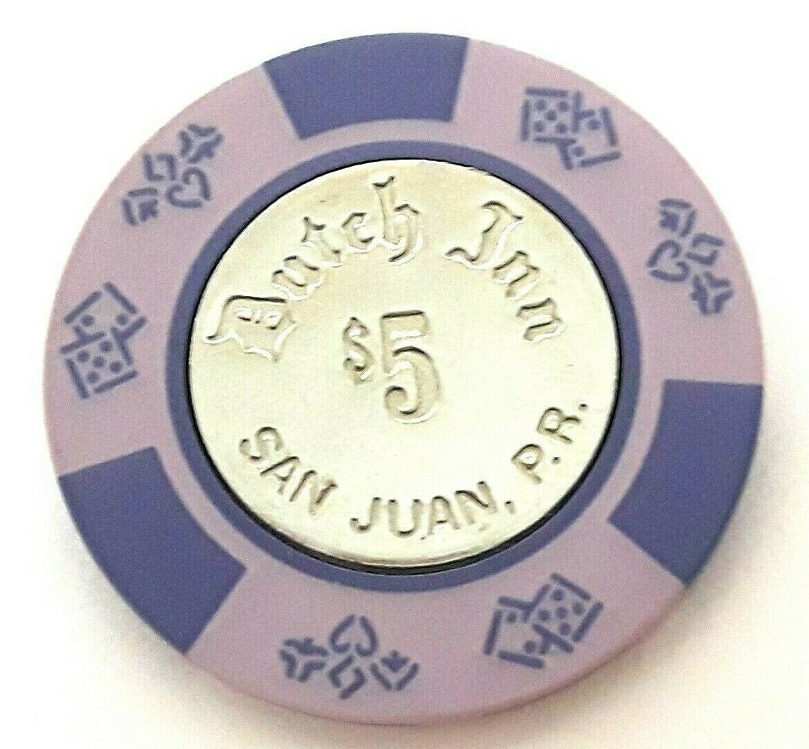 $5 Dutch Inn San Juan Hotel Viopur Casino Poker Chip Puerto Rico Bud Jones Coin