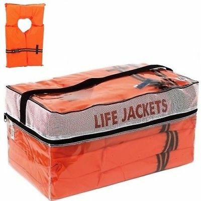 Life Jackets 4 Pack Vest Preserver Type Ll Adult Orange Boating Fishing Jacket