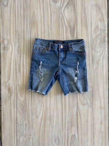 Girls Vigoss Jean Shorts Size 8 - Distressed With Holes, Bermuda