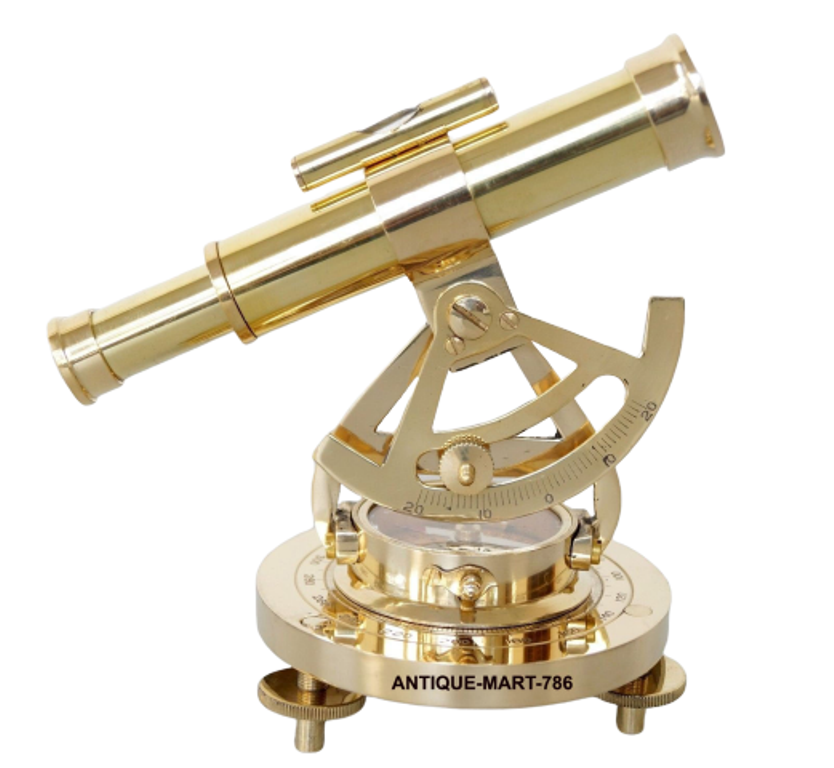Brass Nautical Antique Style Alidate Telescope With Compass Base Gift Home Decor