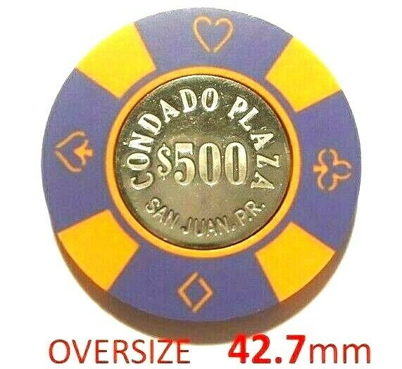$500 Condado Plaza Oversized Casino Chip Pur/ora San Juan Puerto Rico Bj Coin