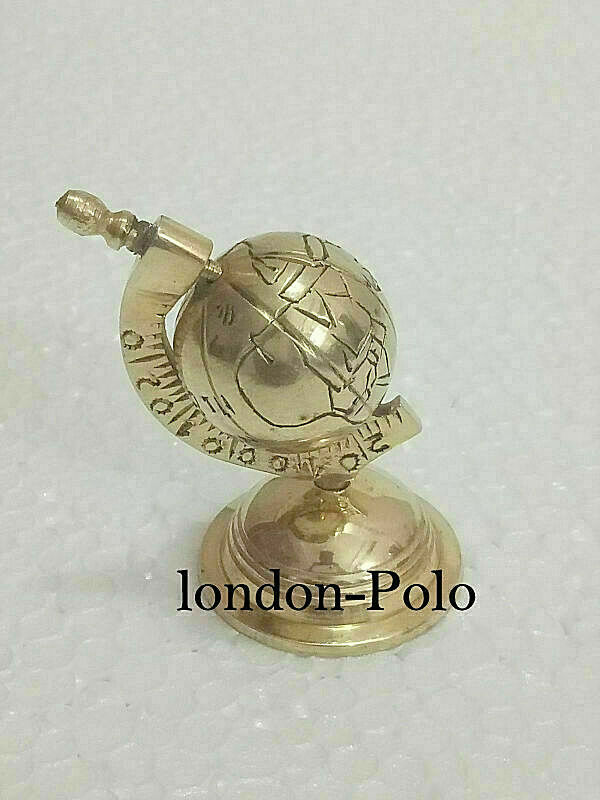 Antique Look Nautical Maritime Solid Brass 2.5" World Globe Earth Globe
