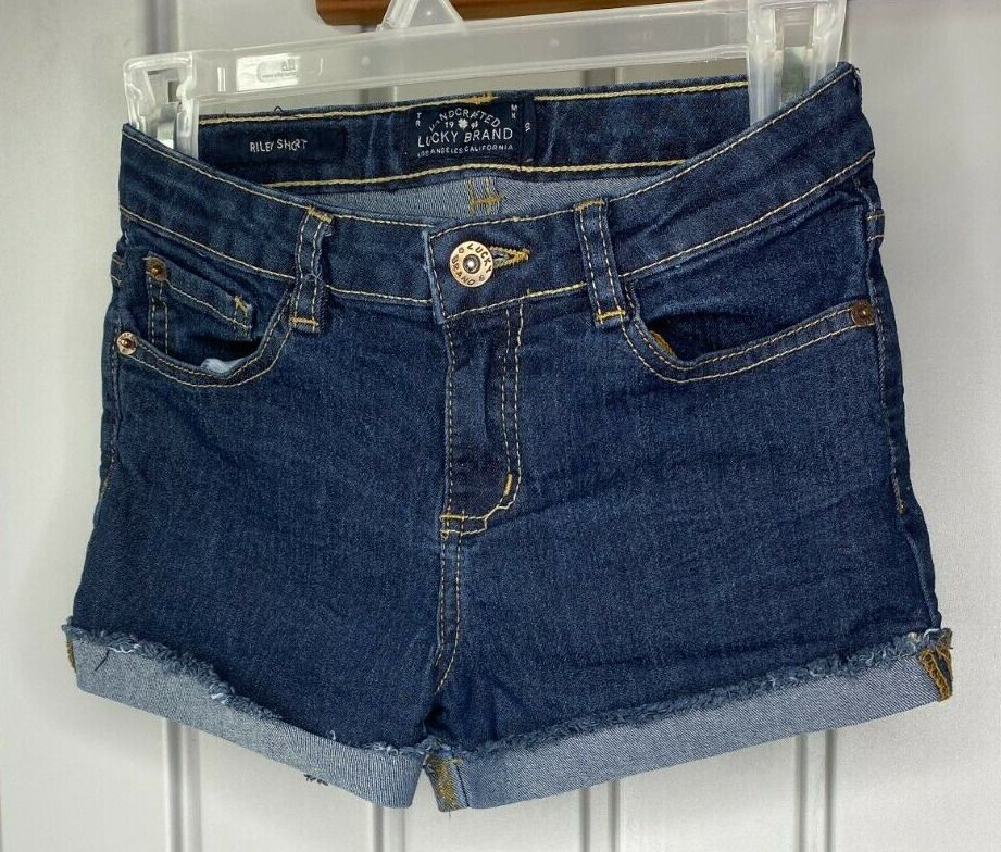 Lucky Brand Girl's Denim Jean Shorts, Riley Short Cuffed, Size 10 (10a10)