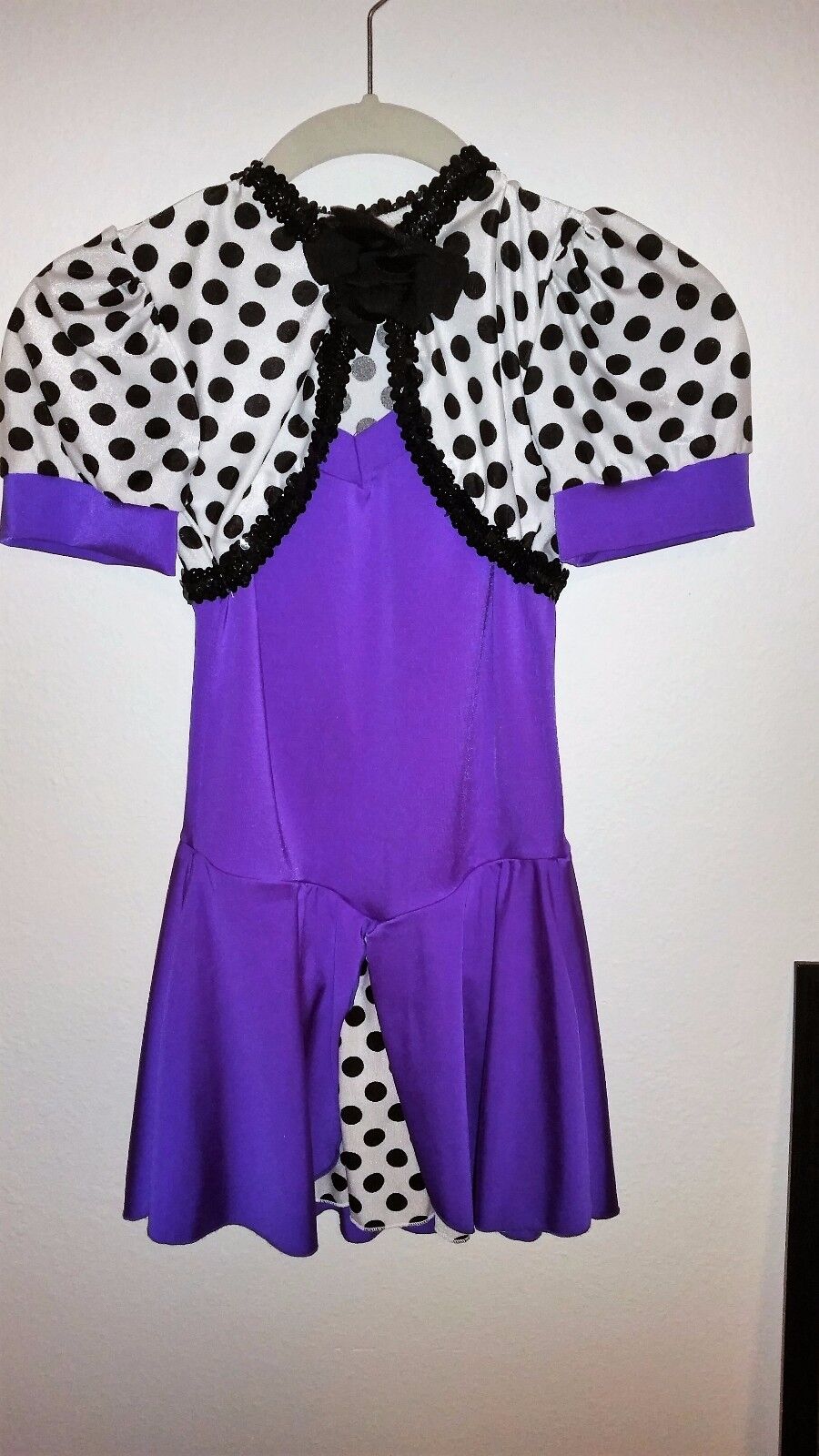 Purple Minnie Polka Dot Dress Leo Dance Costume  C-12 Child's Usa Made