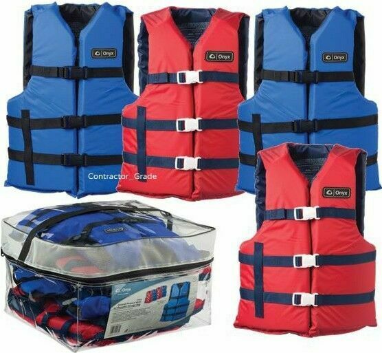 Adult Life Jacket Preserver 4-pack Red & Blue Uscg Type Iii Fishing Boating Vest