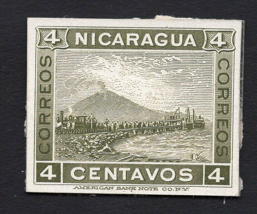 Nicaragua 1900s 4 Centavos Stamp Mh Cv=30$ Proof, Cardboard R!r!r!