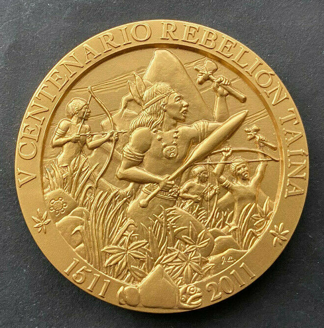 Puerto Rico 2011 Medalla V Centenario Rebelion Taina, Snpr #87, Gp, 2.4oz, Rare