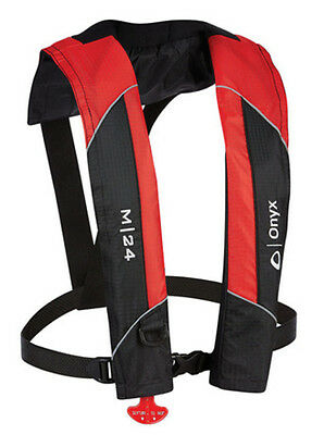 Onyx M24 Co2 Manual Inflate Inflatable Pfd Life Jacket Vest Preserver 3100red