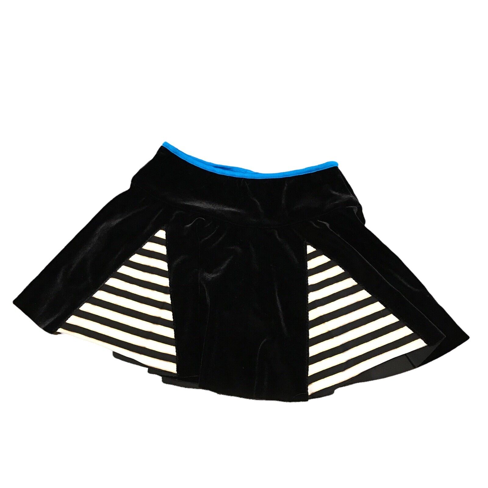 Art Stone Girls Black Velvet + Stripe Circle Skirt Dance Costume - Medium Mc