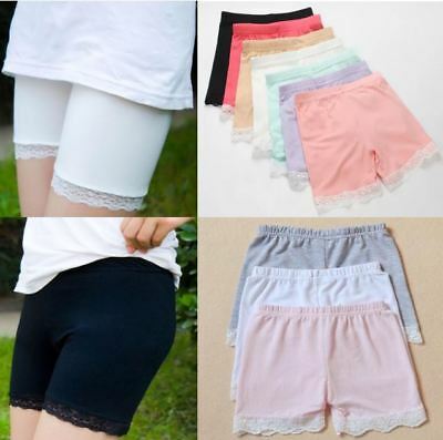 Kids Girl Cotton Bermuda Safety Shorts Pant Lace Under Dance Dress Skirt 3-8yrs