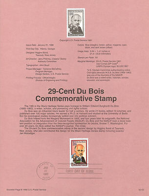 #9203 29c W. E. B. Dubois Stamp #2617 Usps Souvenir Page