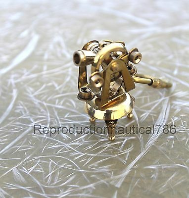 Nautical Design Brass Survey Theodolite Key Chain Maritime Collectible Key Ring