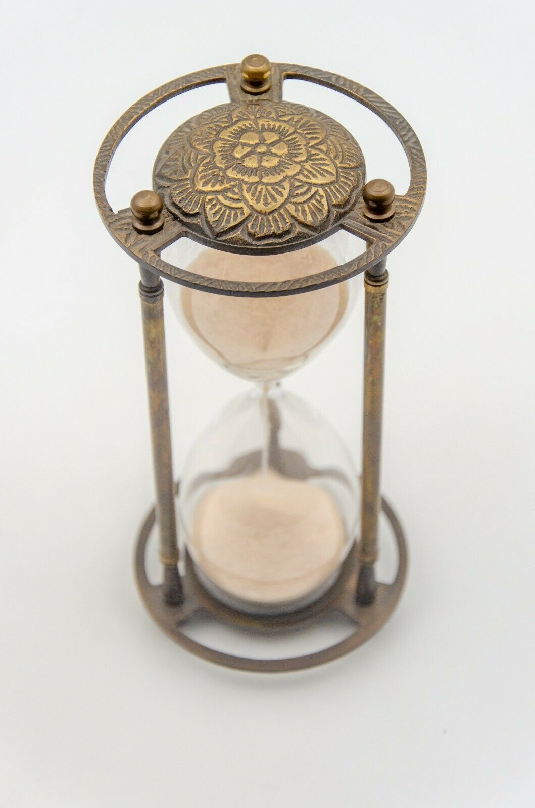 Antique Finish Brass Hourglass Vintage Sand Clock Timer Nautical Home Decor